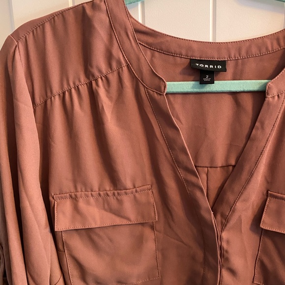 ❌SOLD❌ HARPER - WALNUT GEORGETTE PULLOVER BLOUSE - Picture 5 of 7